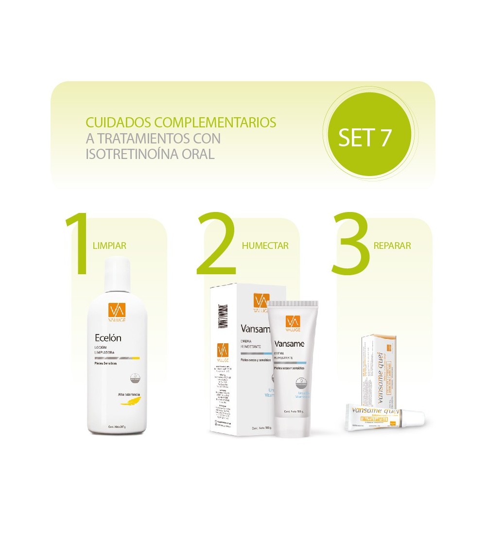 SET 7: CUIDADOS COMPLEMENTARIOS A TRATAMIENTOS CON ISOTRETINOÍNA ORAL